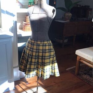 Yellow Plaid Women's Skirt